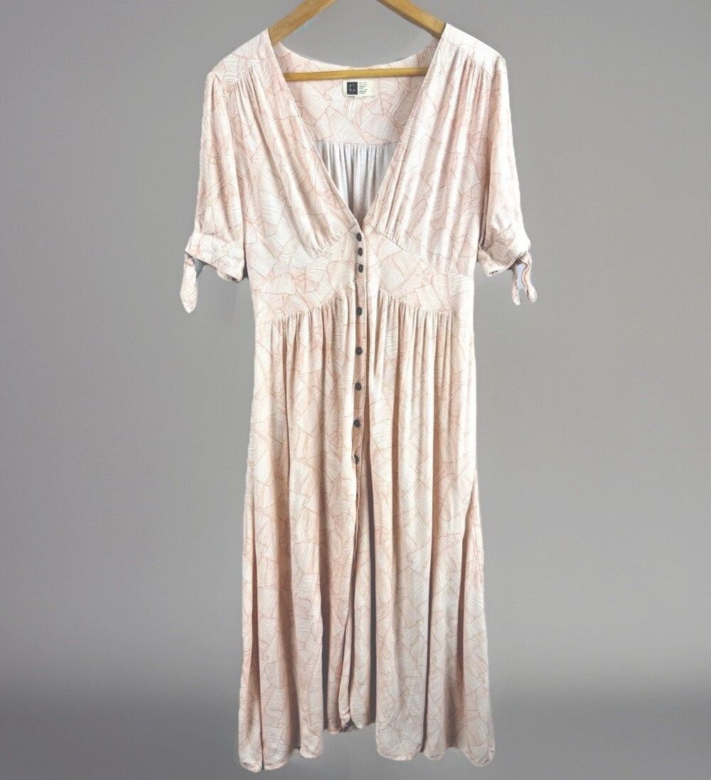 lira clothing blush peach midi dress large boho festival beach vacation